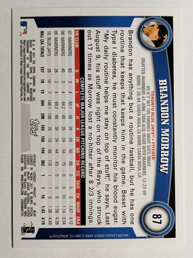 2011 Topps Opening Day #87 Brandon Morrow