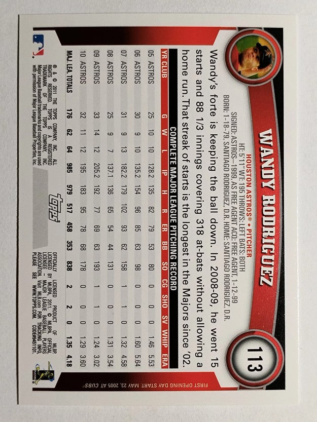 2011 Topps Opening Day #113 Wandy Rodriguez