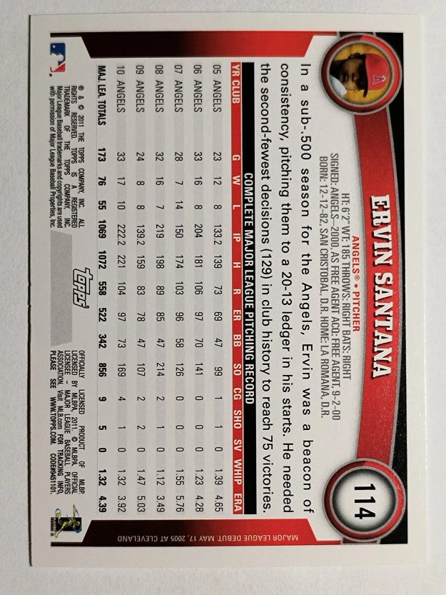 2011 Topps Opening Day #114 Ervin Santana