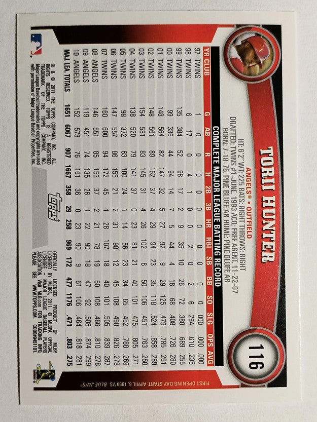2011 Topps Opening Day #116 Torii Hunter