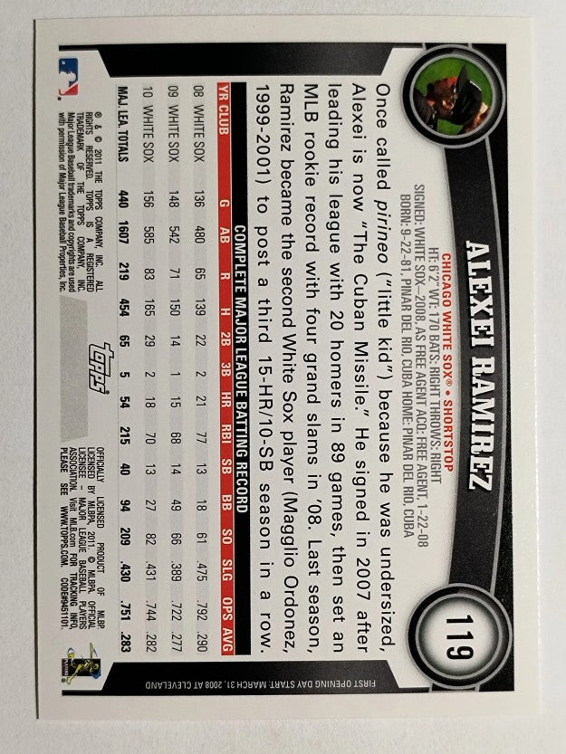 2011 Topps Opening Day #119 Alexei Ramirez