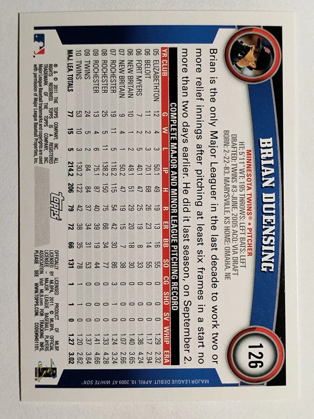2011 Topps Opening Day #126 Brian Duensing