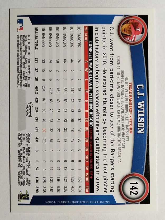 2011 Topps Opening Day #142 C.J. Wilson