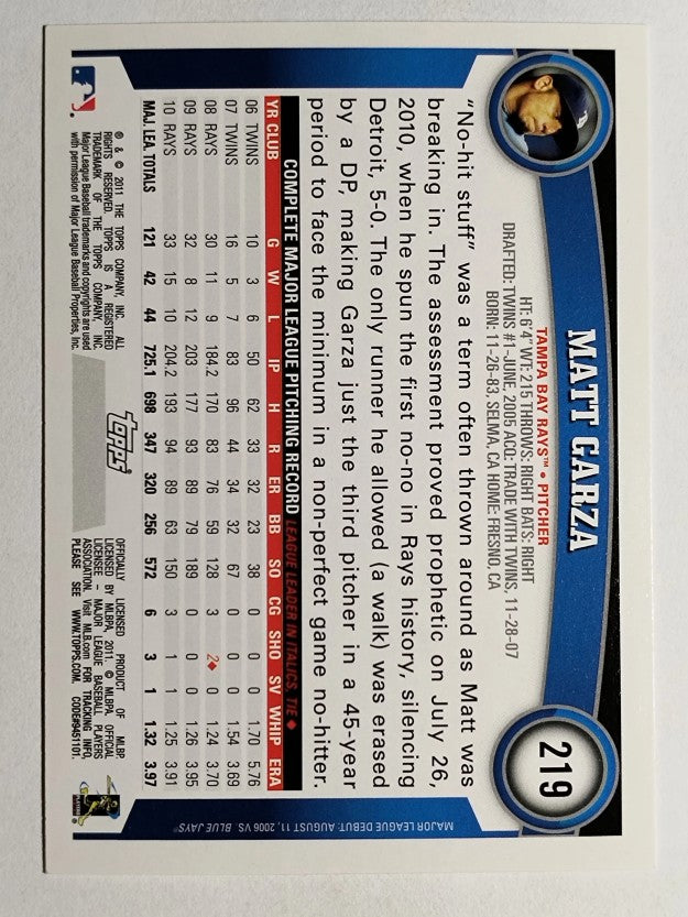 2011 Topps Opening Day #219 Matt Garza