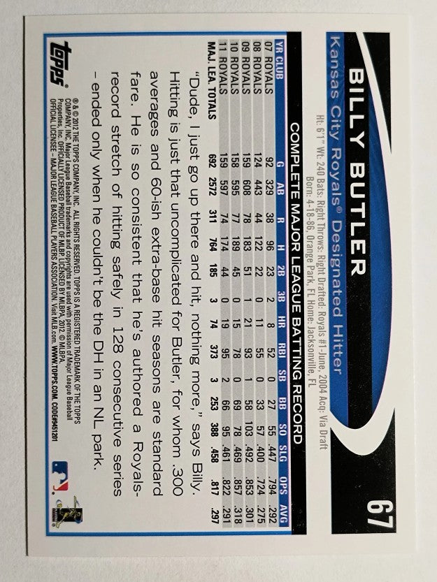 2012 Topps Opening Day #67 Billy Butler