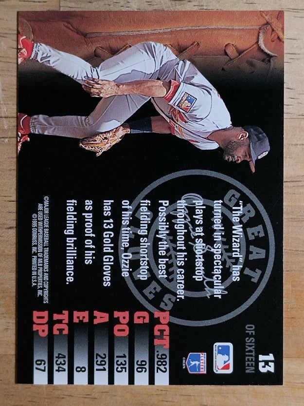 1995 Leaf Great Gloves #13 Ozzie Smith