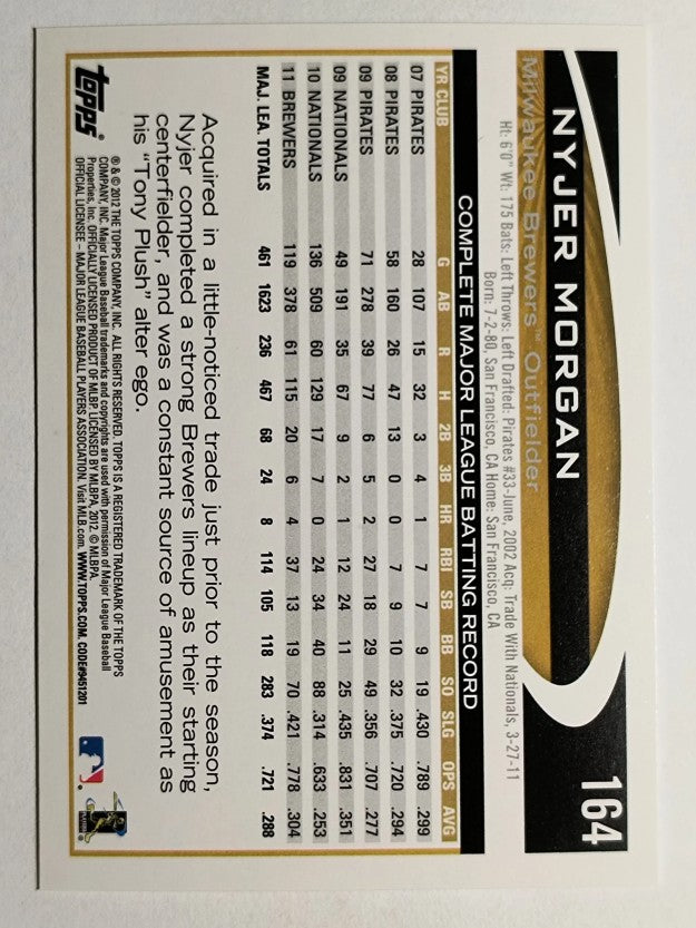 2012 Topps Opening Day #164 Nyjer Morgan