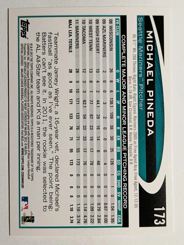 2012 Topps Opening Day #173 Michael Pineda