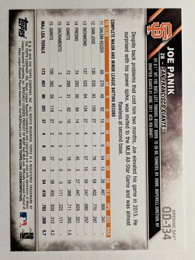 2016 Topps Opening Day #OD134 Joe Panik