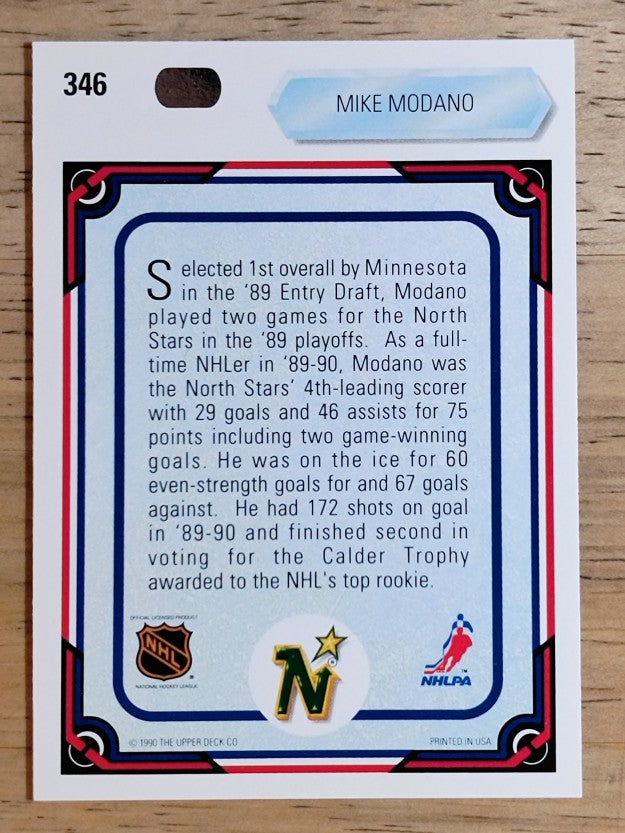 1990-91 Upper Deck #346 Mike Modano ART