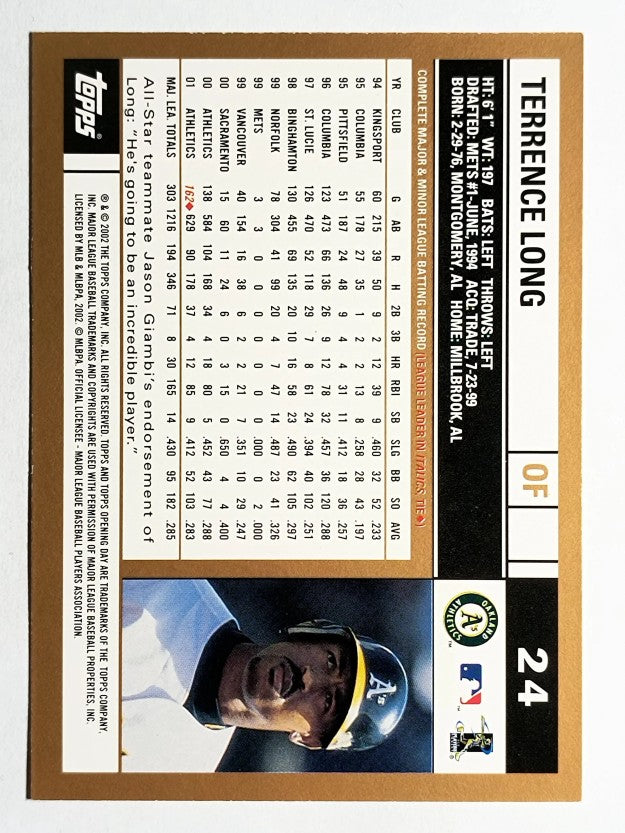 2002 Topps Opening Day #24 Terrence Long