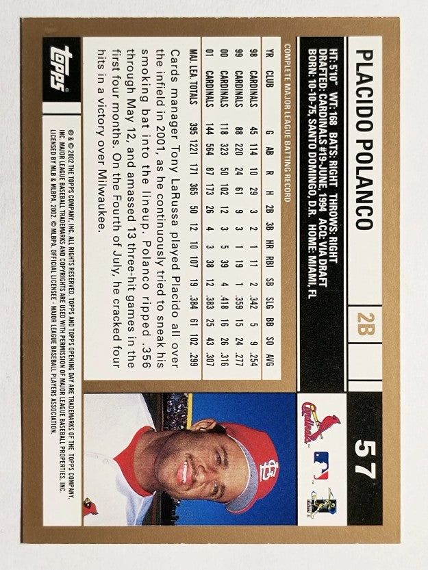 2002 Topps Opening Day #57 Placido Polanco