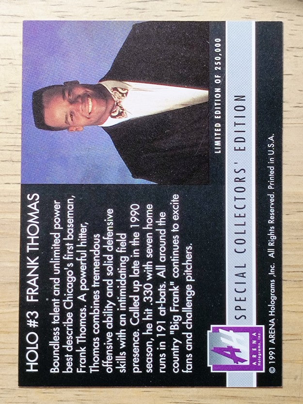 1991 Arena Holograms #3A Frank Thomas Silver