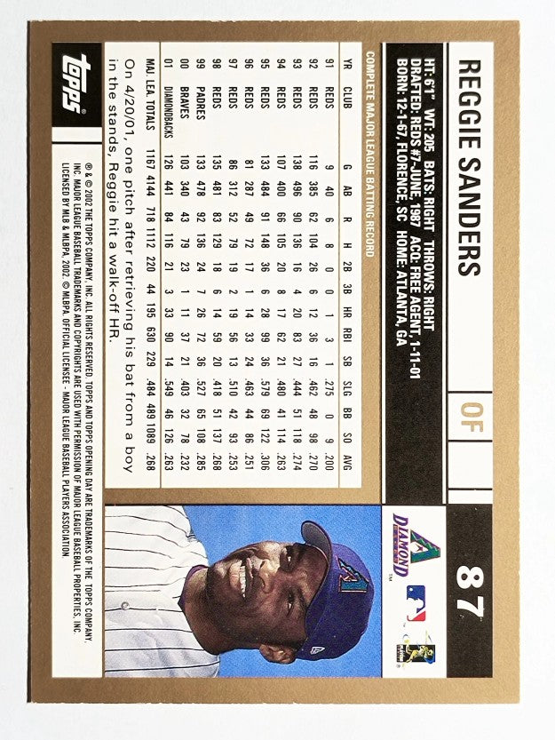 2002 Topps Opening Day #87 Reggie Sanders