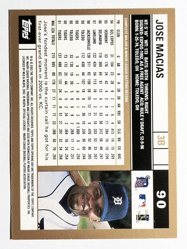 2002 Topps Opening Day #90 Jose Macias