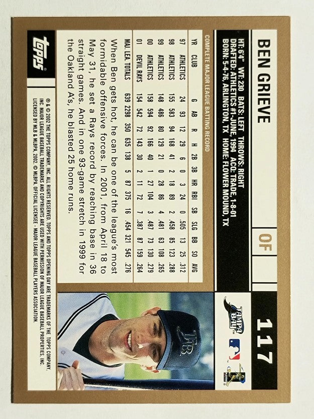 2002 Topps Opening Day #117 Ben Grieve
