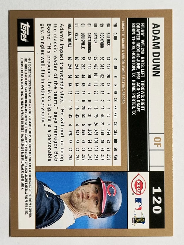 2002 Topps Opening Day #120 Adam Dunn