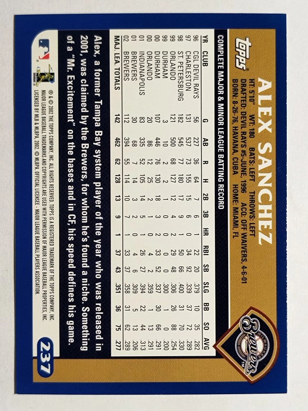 2003 Topps #237 Alex Sanchez