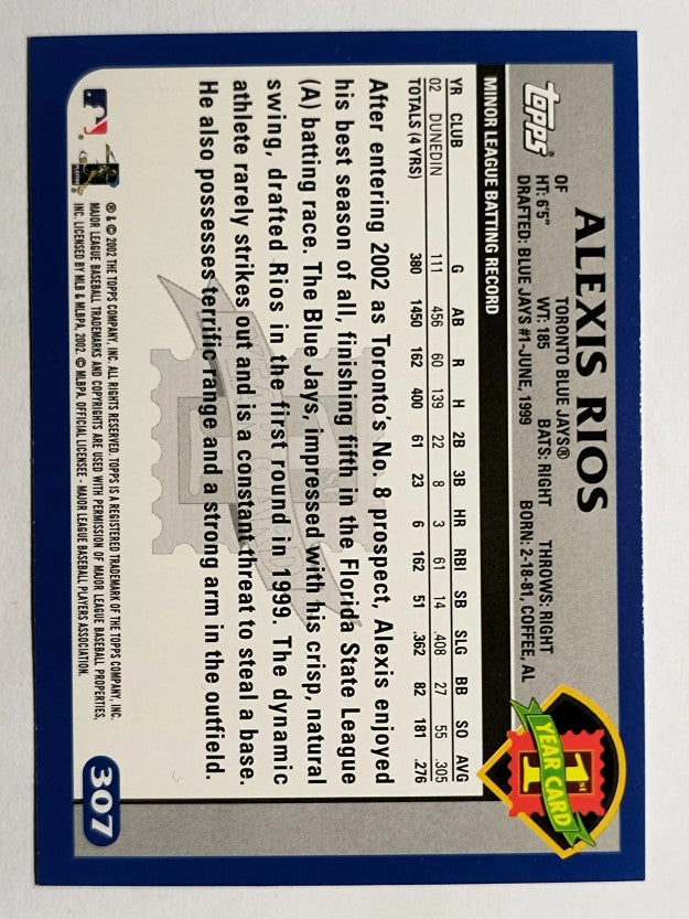 2003 Topps #307 Alexis Rios FY