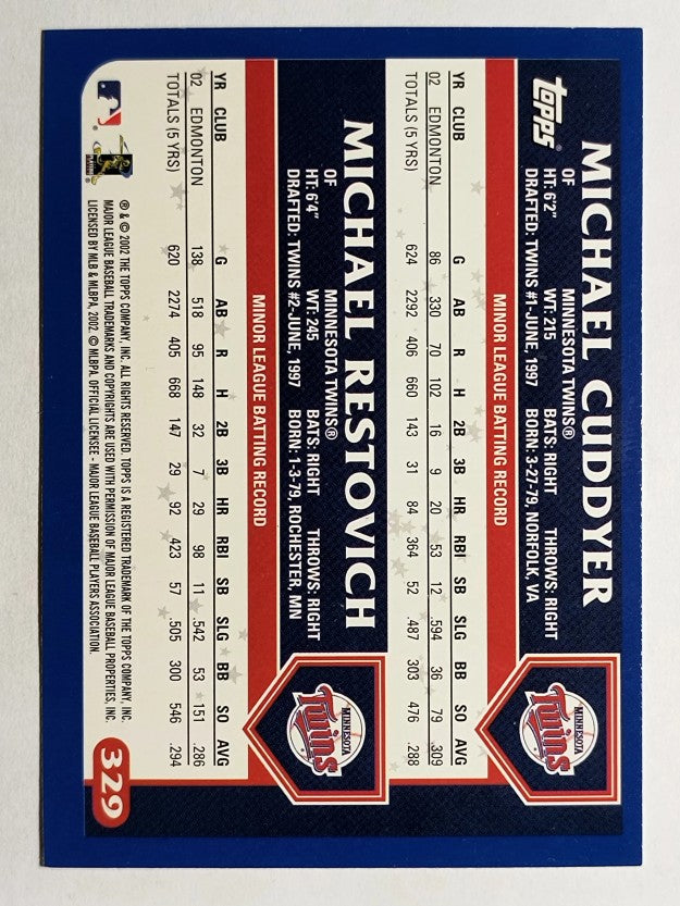 2003 Topps #329 Michael Cuddyer/Michael Restovich FS