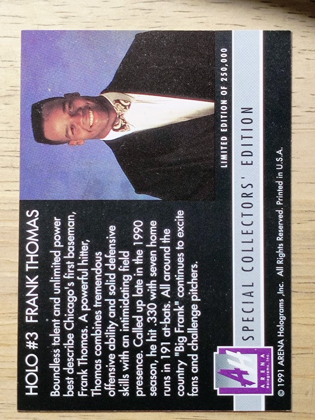 1991 Arena Holograms #3A Frank Thomas Silver