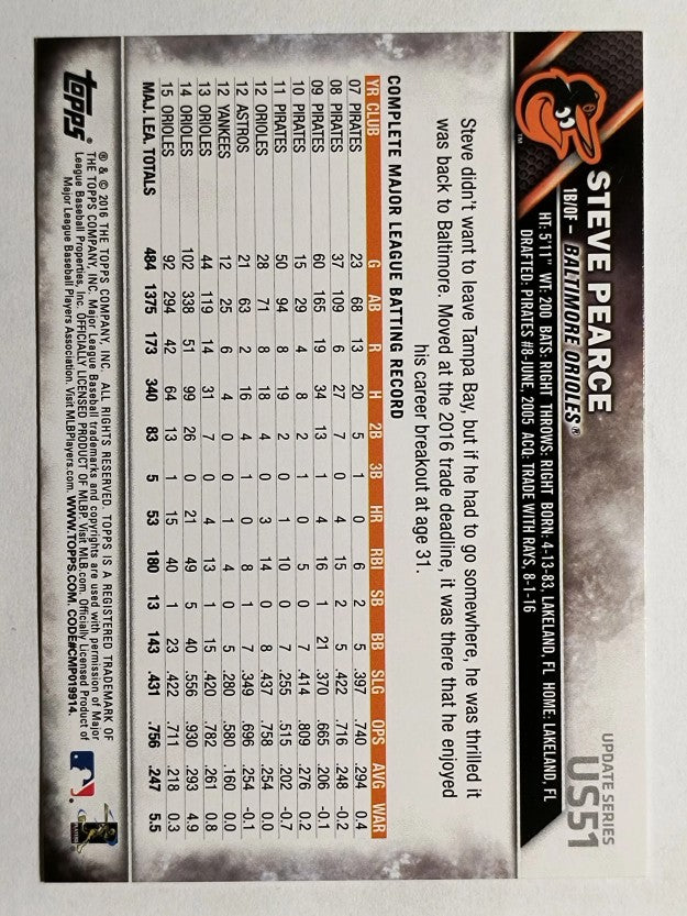 2016 Topps Update #US51 Steve Pearce