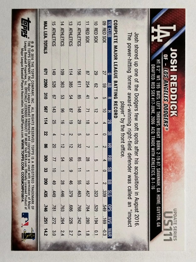 2016 Topps Update #US111 Josh Reddick