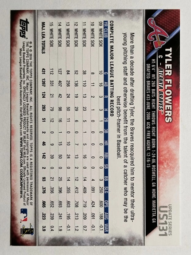 2016 Topps Update #US131 Tyler Flowers
