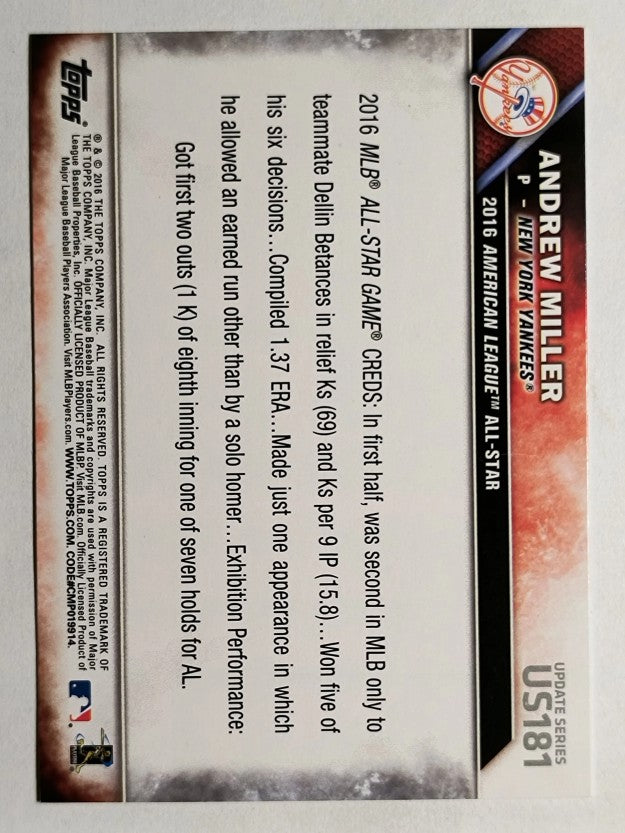 2016 Topps Update #US181 Andrew Miller AS