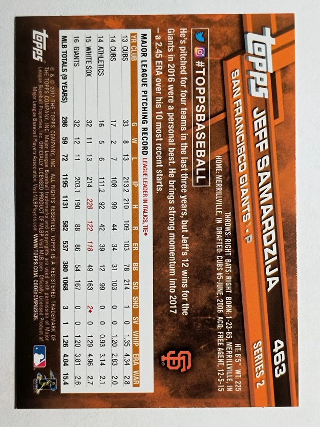 2017 Topps #463 Jeff Samardzija
