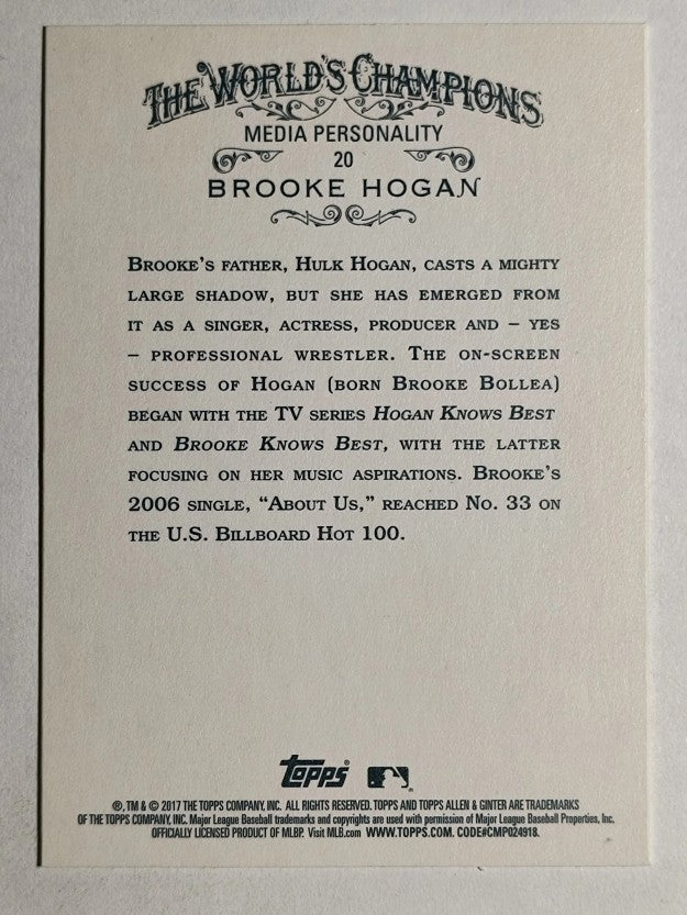 2017 Topps Allen and Ginter #20 Brooke Hogan