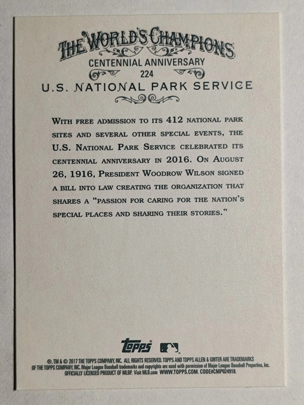 2017 Topps Allen and Ginter #224 U.S. National Park Service