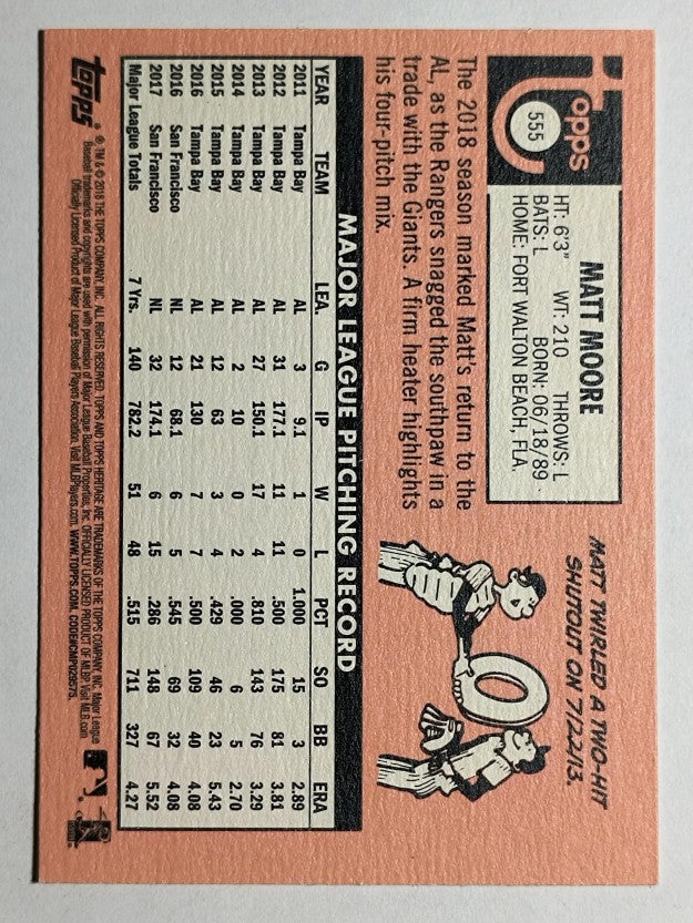 2018 Topps Heritage #555 Matt Moore