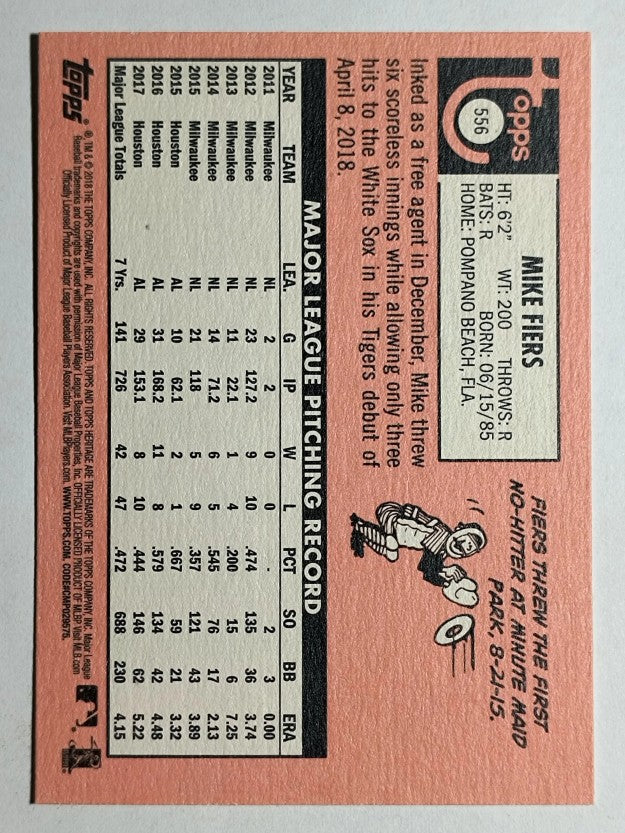 2018 Topps Heritage #556 Mike Fiers