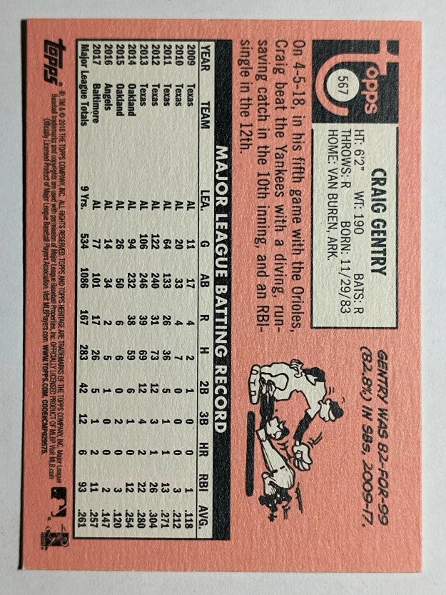 2018 Topps Heritage #567 Craig Gentry