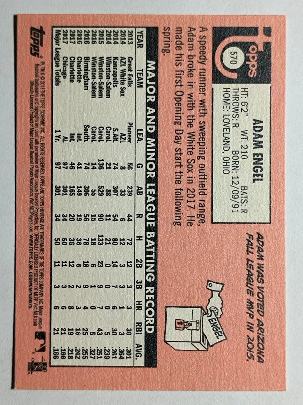 2018 Topps Heritage #570 Adam Engel