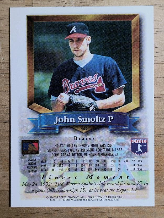 1994 Finest #100 John Smoltz