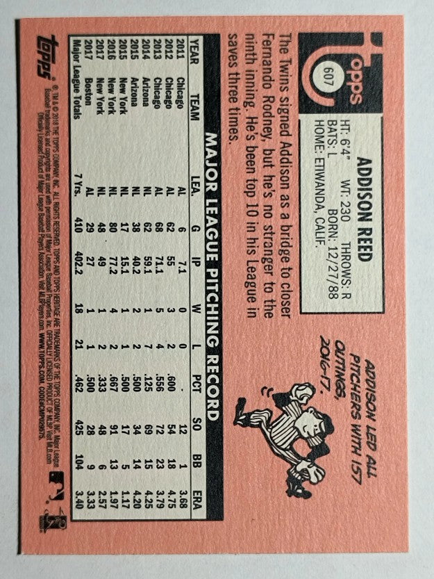 2018 Topps Heritage #607 Addison Reed