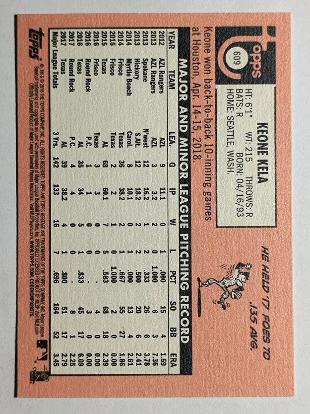 2018 Topps Heritage #609 Keone Kela