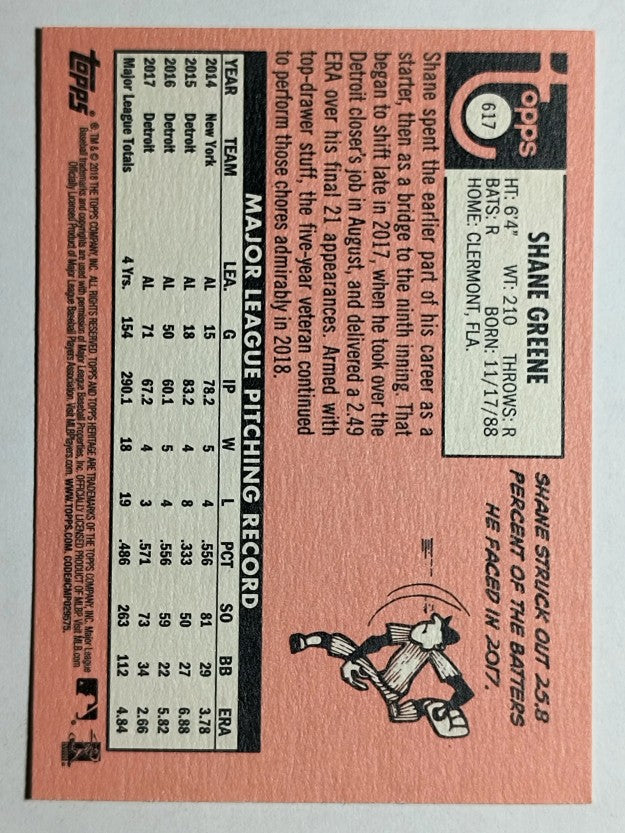 2018 Topps Heritage #617 Shane Greene