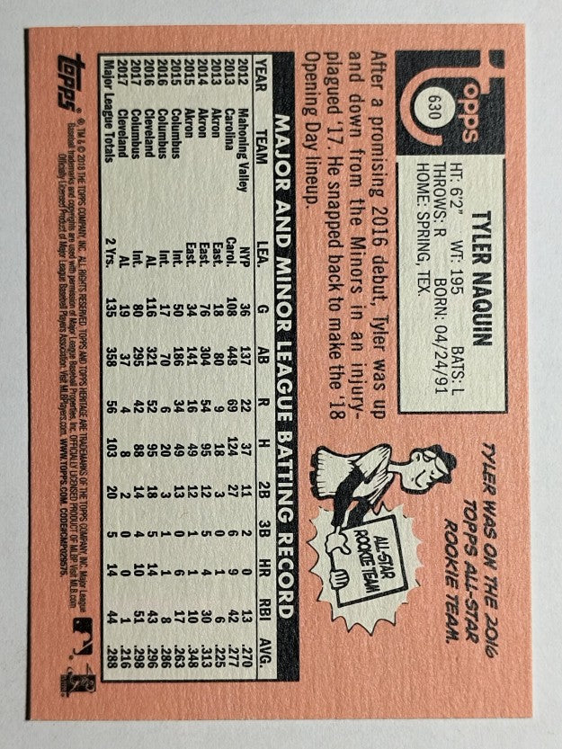 2018 Topps Heritage #630 Tyler Naquin