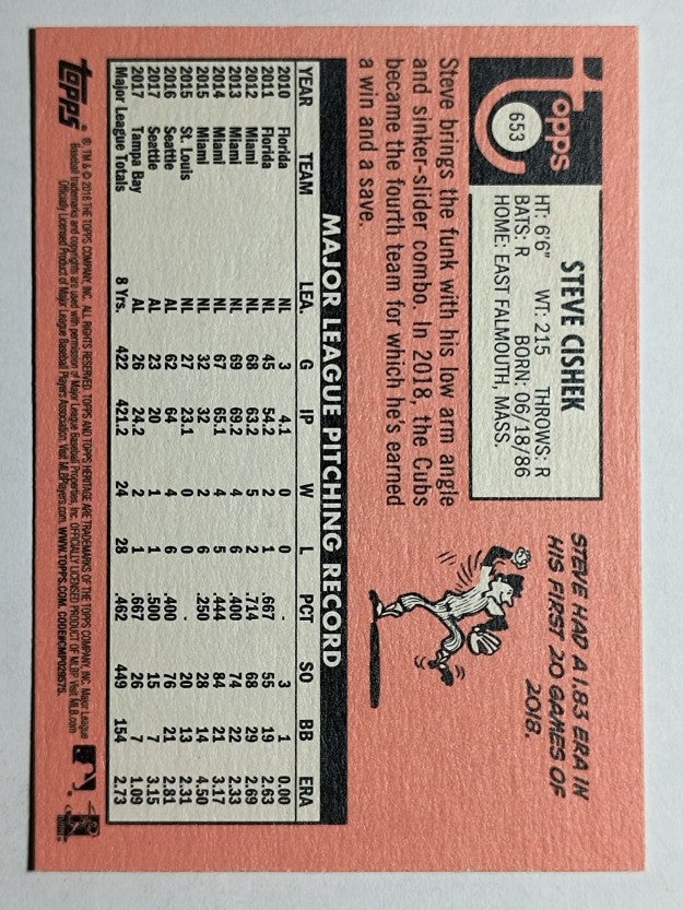 2018 Topps Heritage #653 Steve Cishek