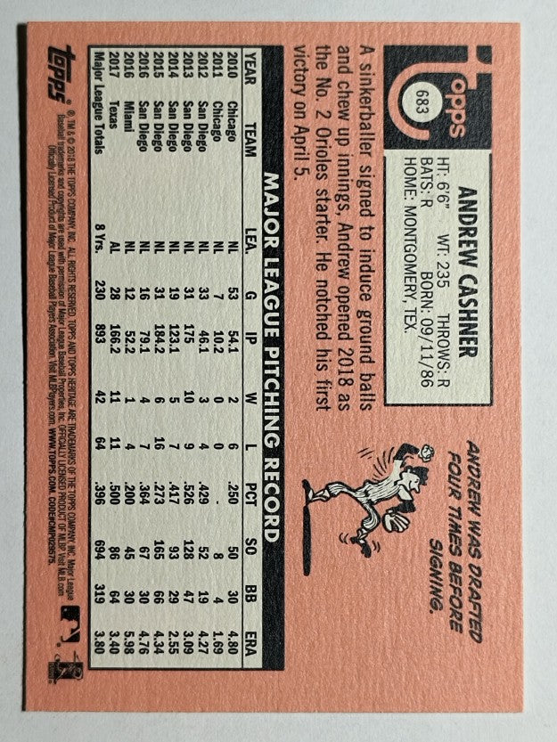 2018 Topps Heritage #683 Andrew Cashner