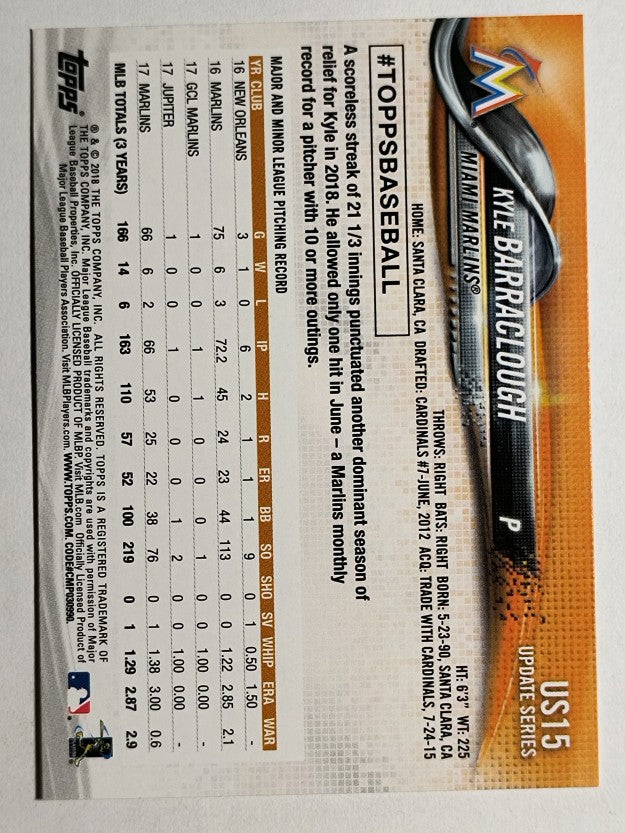 2018 Topps Update #US15 Kyle Barraclough