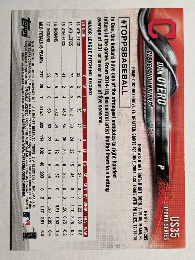 2018 Topps Update #US35 Dan Otero