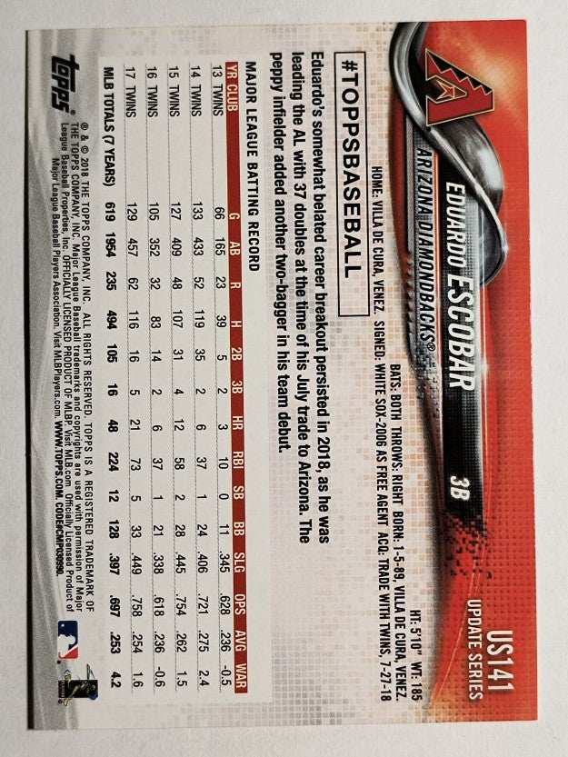 2018 Topps Update #US141 Eduardo Escobar