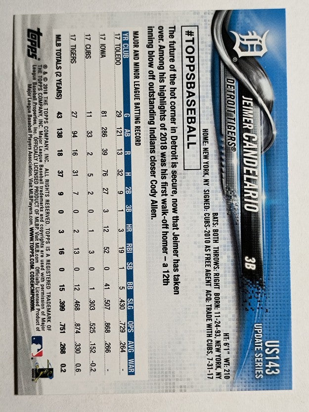 2018 Topps Update #US143 Jeimer Candelario