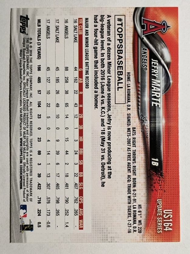 2018 Topps Update #US164 Jefry Marte