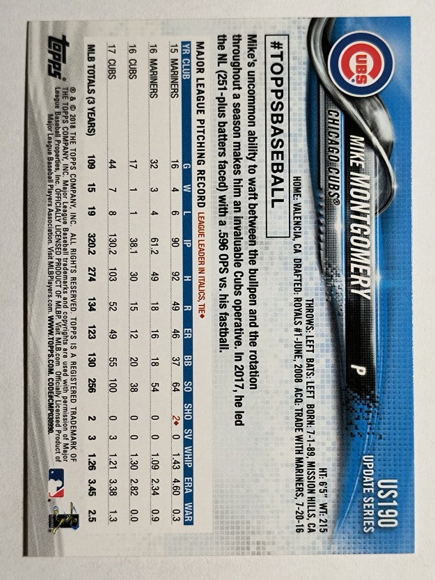 2018 Topps Update #US190 Mike Montgomery