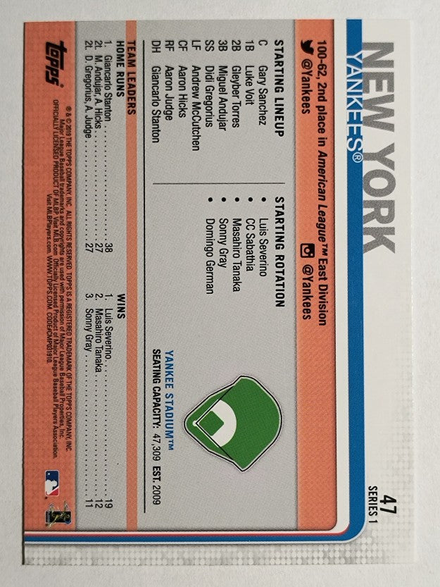 2019 Topps #47 Yankee Stadium